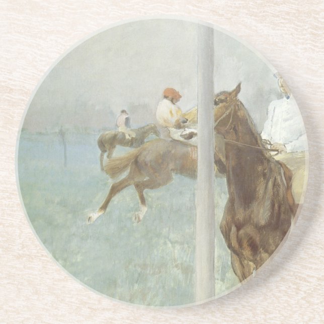 Jockeys före tävlingen av Edgar Degas Underlägg (Framsidan)