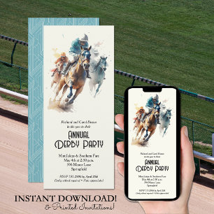 Jockeys och Racehorse Derby Party Inbjudningar
