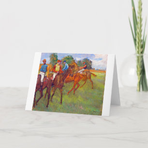 Jockeys och Tävling Horses, Edgar Degas Kort