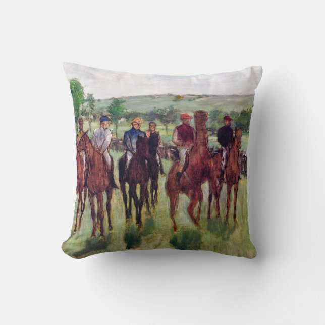 Jockeys och Tävling Horses, Edgar Degas Kudde (Framsida)