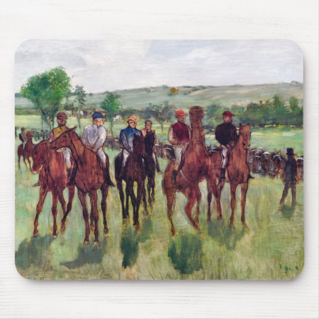 Jockeys och Tävling Horses, Edgar Degas Musmatta (Framsidan)
