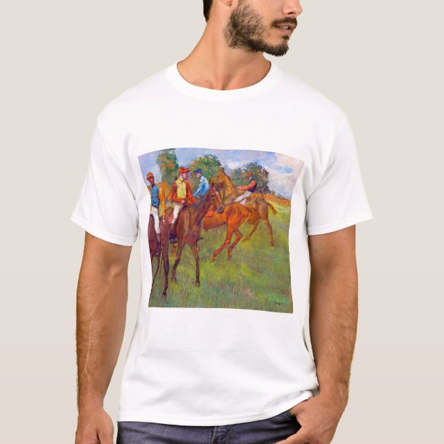 Jockeys och Tävling Horses, Edgar Degas T Shirt (Framsida)