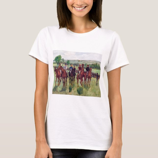Jockeys och Tävling Horses, Edgar Degas T Shirt (Framsida)