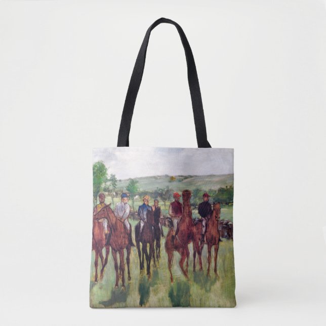 Jockeys och Tävling Horses, Edgar Degas Tygkasse (Framsida)