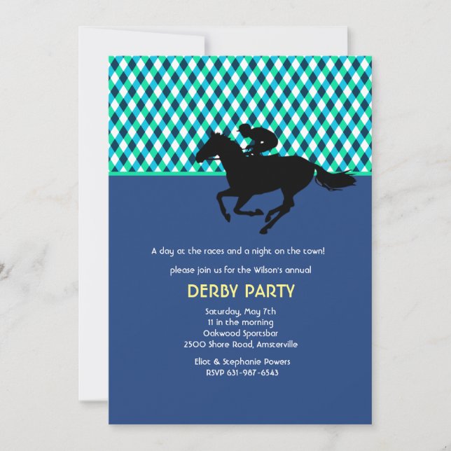 Jockey's Pride Blue Invitation Inbjudningar (Framsida)