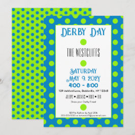 Jockeys silkesprydda prickar grön och blå derby inbjudningar