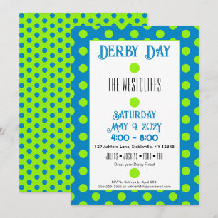 Jockeys silkesprydda prickar grön och blå derby inbjudningar