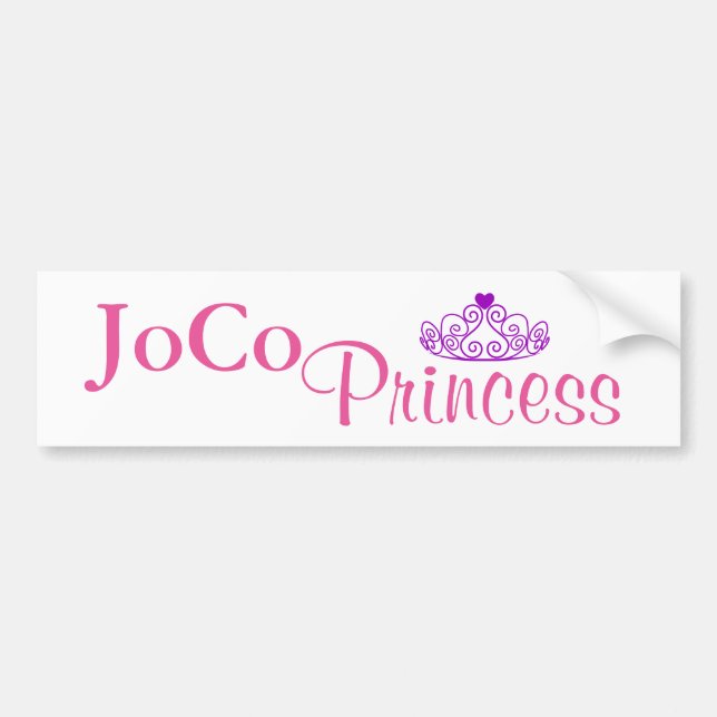 JoCo Princess på vit Bildekal (Framsidan)