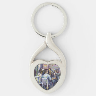 Jocund Twisted Heart Silverfärgad Nyckelring