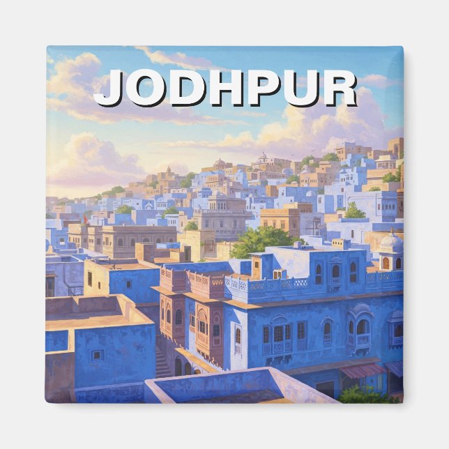 Jodhpur India Blue-hus Magnet (Framsidan)