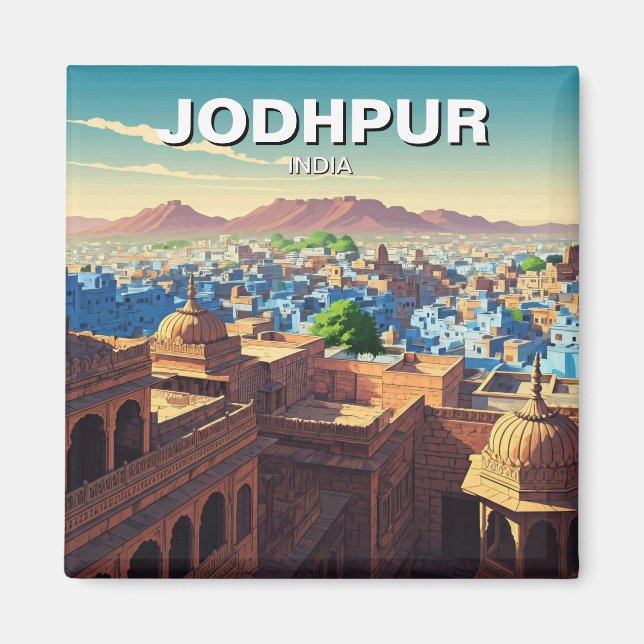 Jodhpur India Blue-hus Magnet (Framsidan)