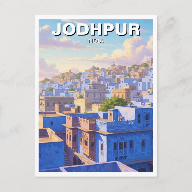Jodhpur India Blue-hus Vykort (Framsida)