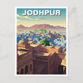 Jodhpur India Blue-hus Vykort