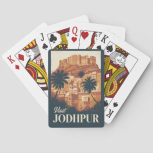 Jodhpur India Illustration Travel Art Vintage Casinokort