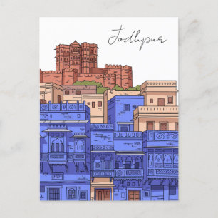 Jodhpur India Illustration Vykort