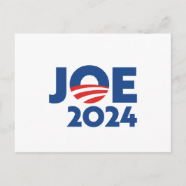 Joe 2020 röd vit och blå typografi modern vykort