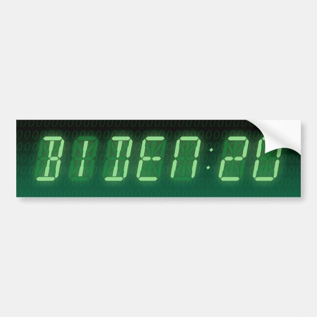 Joe Biden 2020 Digital Clock Bildekal (Framsidan)