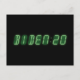 Joe Biden 2020 Digital Clock Vykort