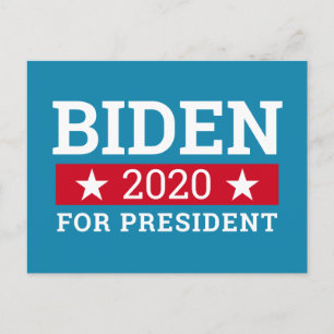 Joe Biden 2020 för president - Teal Blue Red Stars Vykort