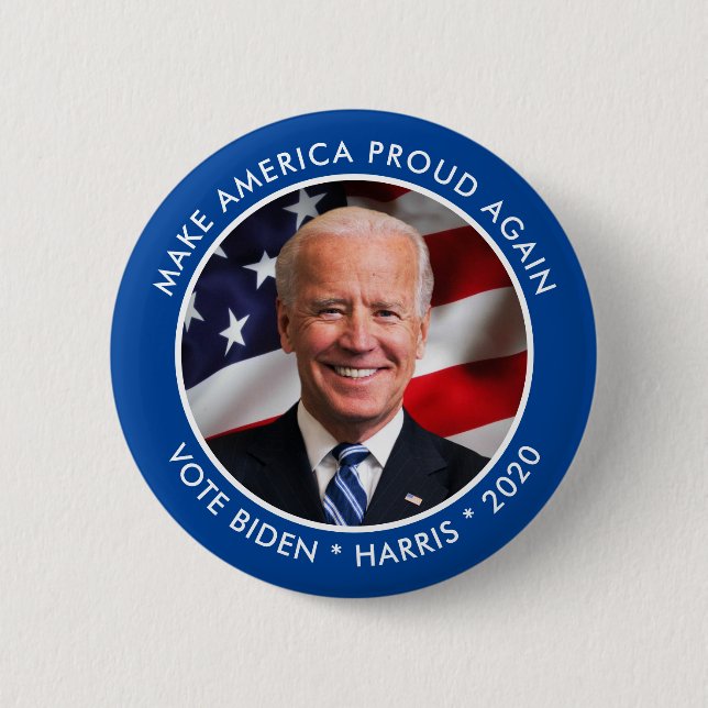 Joe Biden 2020 Foto av hämtningsbar Keepsaké Knapp (Framsida)