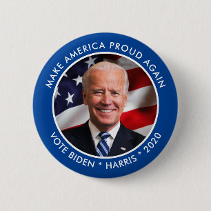 Joe Biden 2020 Foto av hämtningsbar Keepsaké Knapp