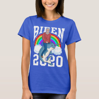 Joe Biden 2020 Riding Narwhal Democrat Anti Trump T Shirt