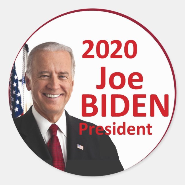 Joe BIDEN 2020 Runt Klistermärke (Framsida)
