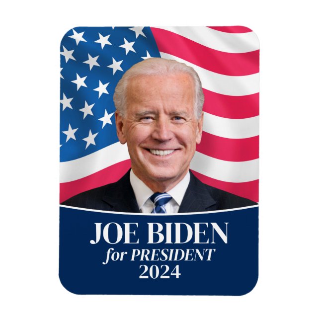 Joe Biden 2024 för president Photo och Flagga frid Magnet (Vertikal)