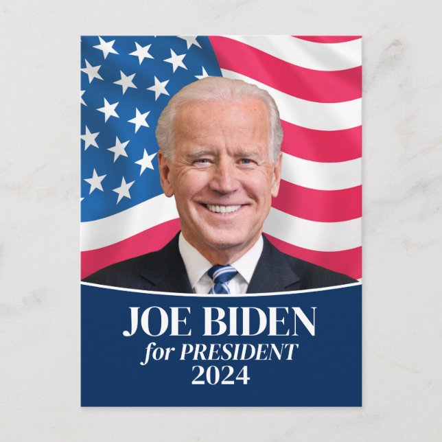 Joe Biden 2024 för president Photo och Flagga Vykort (Framsida)