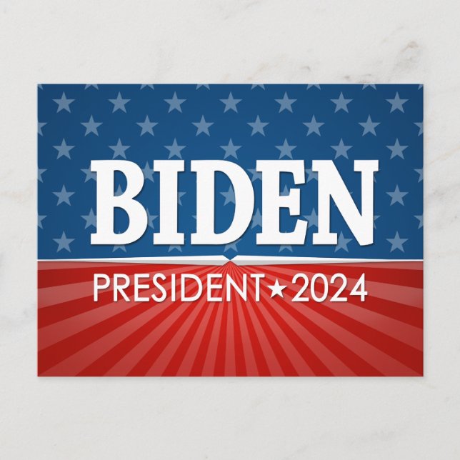 Joe Biden 2024 - Ikonstjärnorna rand Vykort (Framsida)