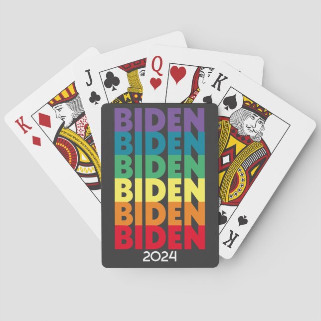 Joe Biden 2024 - Retro gradient Rinbow färg Casinokort (Baksidan)