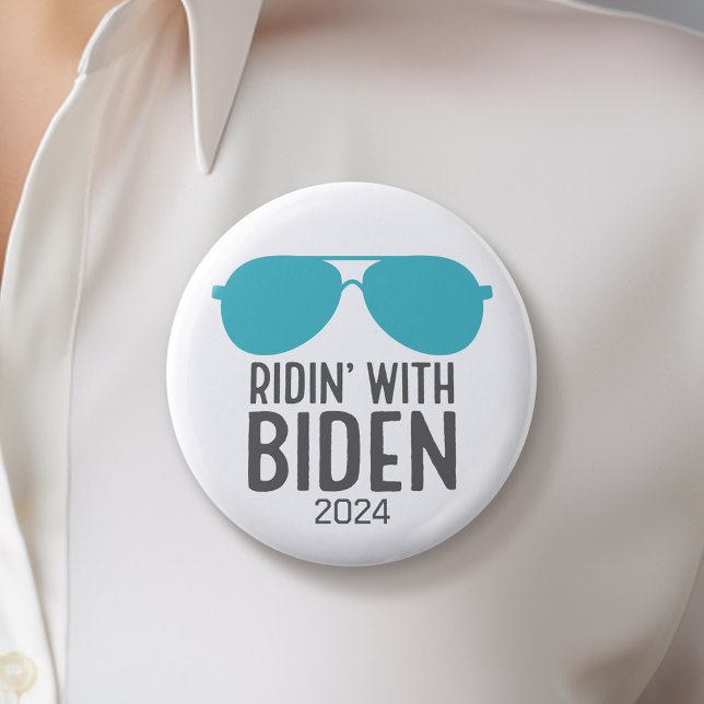Joe Biden 2024 - Ridin'with Biden Knapp (Biden Harris 2024 Button - Great Campaign and Rally button for the Next Election)