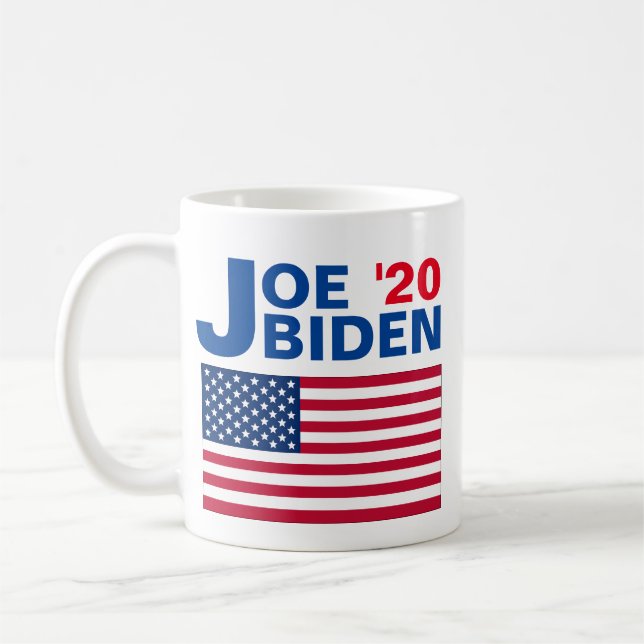 Joe Biden '20 med amerikansk flagg Kaffemugg (Vänster)