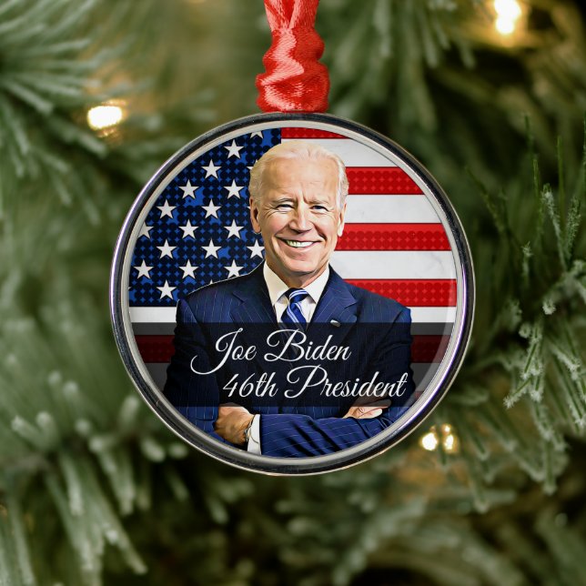 Joe Biden 46:e presidenten Keepsaké Souvenir 2020 Julgransprydnad Metall (Träd)