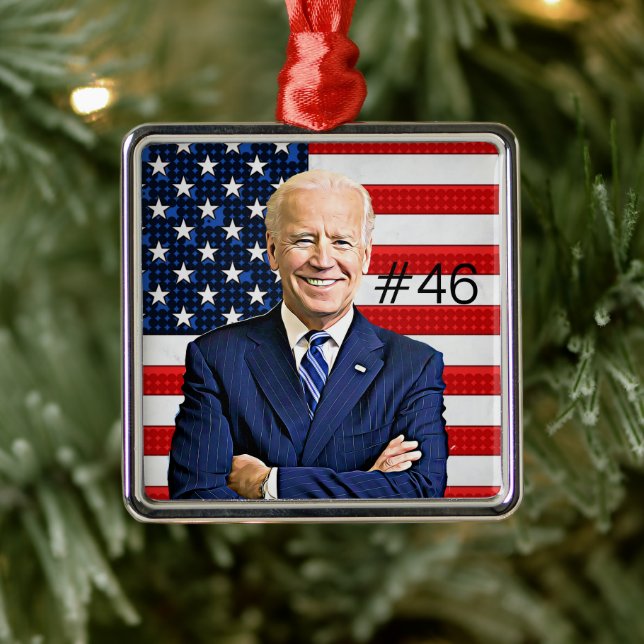 Joe Biden 46:e presidenten Keepsaké Souvenir 2020 Julgransprydnad Metall (Träd)