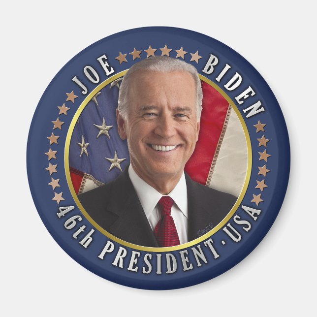 Joe Biden 46:e presidenten USA:s minnesfoto Magnet (Framsidan)