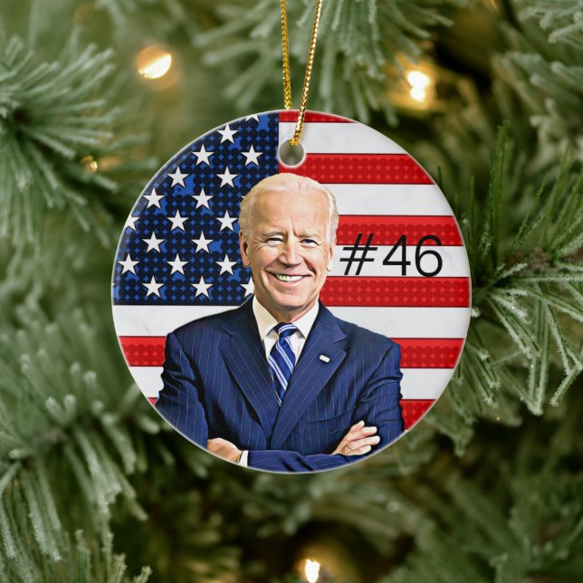 Joe Biden #46 och Kamala Harris President och Vice Julgransprydnad Keramik (Träd)