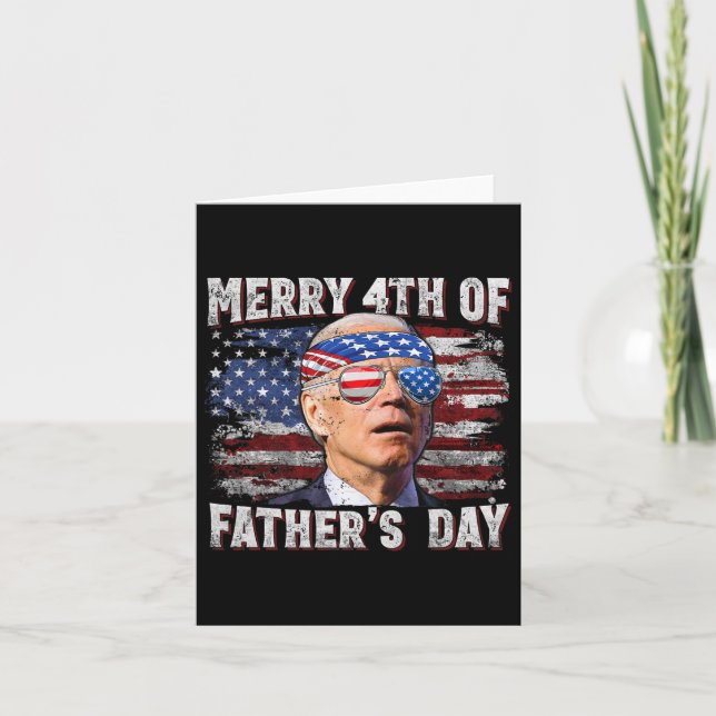 Joe Biden 4 juli Shirt Merry Fars dag Usa Kort (Framsida)