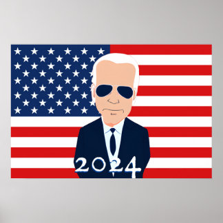 Joe Biden American Flagga 2024 Val Poster