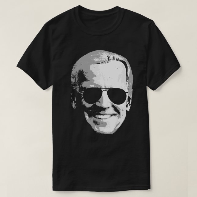 Joe Biden Ansikte med Aviators T Shirt (Design framsida)