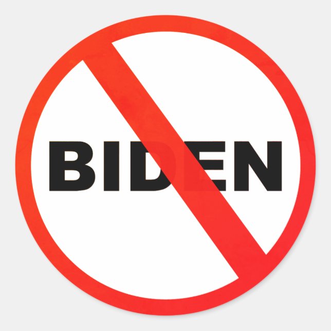 Joe Biden antifolklig politik Runt Klistermärke (Framsida)