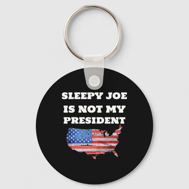 Joe Biden är inte min president Harris Usa. Nyckelring (Framsida)