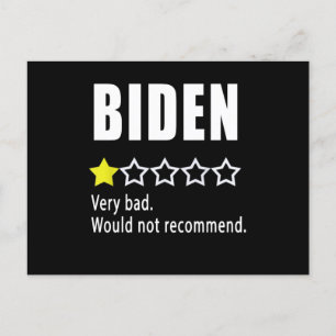 Joe Biden är väldigt dålig. Rekommenderar inte Vykort
