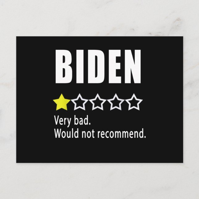 Joe Biden är väldigt dålig. Rekommenderar inte Vykort (Framsida)