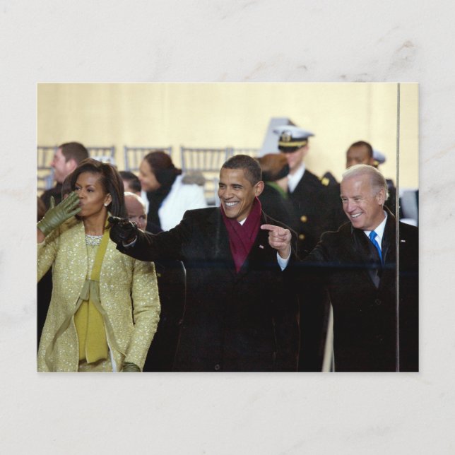 Joe Biden & Barack & Michele Obama Vykort (Framsida)