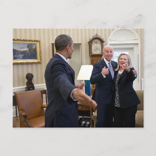 Joe Biden, Barack Obama och Hillary Clinton Vykort (Framsida)