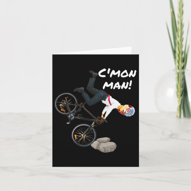 Joe Biden Bicycle Crash Funny Trump gjorde det Rid Kort (Framsida)