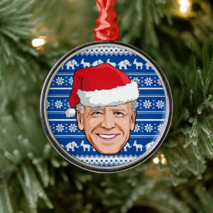 Joe Biden Blue Helgdag Ceramic Ornamic Julgransprydnad Metall