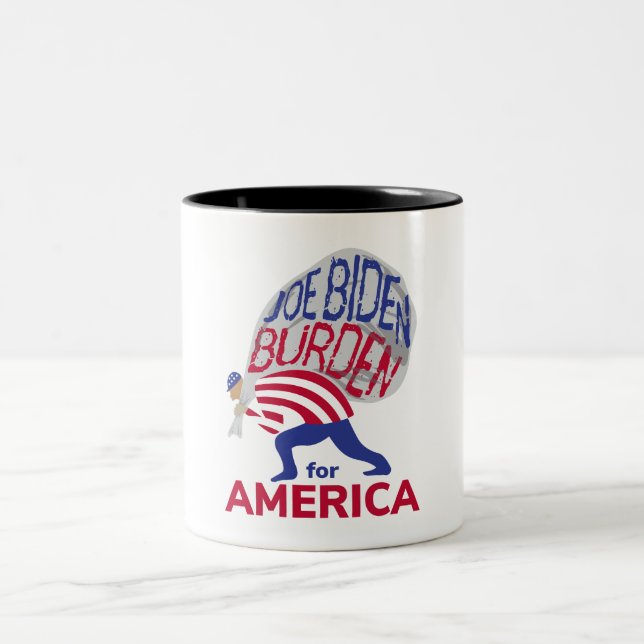 Joe Biden börda för Amerika Två-Tonad Mugg (Center)