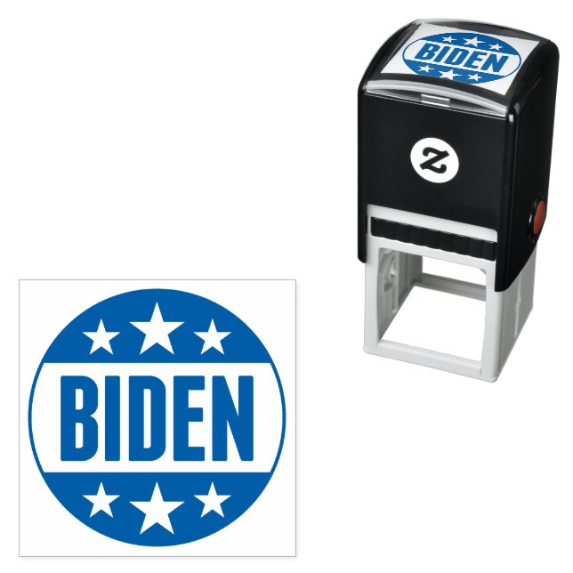 Joe Biden Button Blue Stars Självfärgande Stämpel (In Situ)